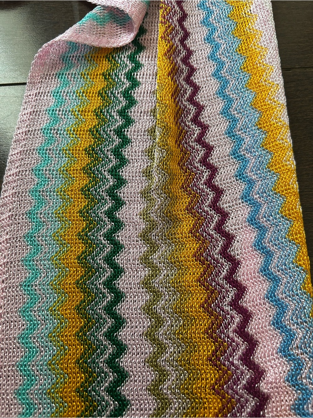 Missoni Multicolor Chevron Knit Scarf - NWOT - Picture 3 of 5